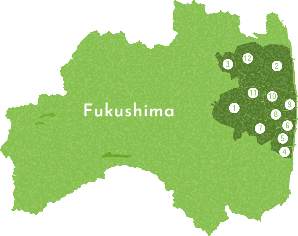 福島県の地図イラスト